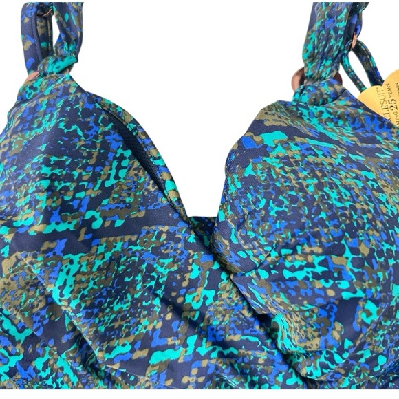 Miraclesuit Basilisk Plunge Bikini Swim Top Womens Sz 36D - Picture 7 of 8